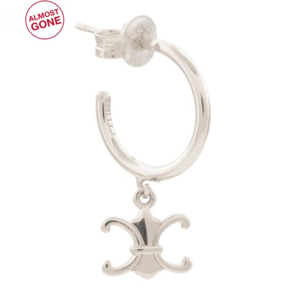 CELINE| (TRIOMPHE DE LYS EARRING IN STERLING SILVER (46 CELINE Silver Made In Italy Sterling Silver Triomphe De Lys